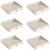 vidaXL 6 db g&uacute;la alak&uacute; rozsdamentes ac&eacute;l ker&iacute;t&eacute;soszlop-sapka 101x101 mm