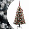vidaXL Mű zsan&eacute;ros kar&aacute;csonyfa g&ouml;mb&ouml;kkel 120 cm 150 LED Meleg feh&eacute;r