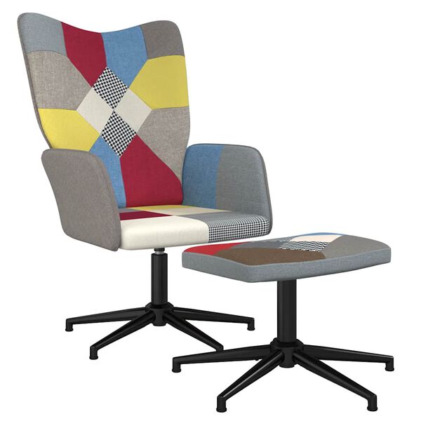 vidaXL foltvarrott szövet pihenőszék lábtartóval