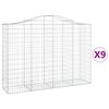 vidaXL 9 db íves horganyzott vas gabion kosár 200x50x140/160 cm