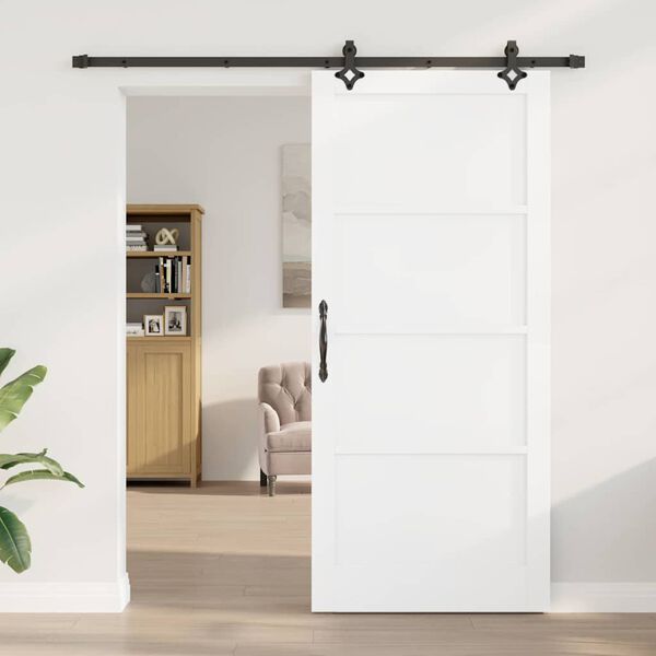 vidaXL Cs&uacute;sz&oacute; ajt&oacute; Feh&eacute;r &eacute;s fekete 93 x 211 cm T&ouml;m&ouml;r fenyőfa