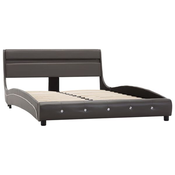 vidaXL sz&uuml;rke LED-es műbőr &aacute;gykeret 140 x 200 cm