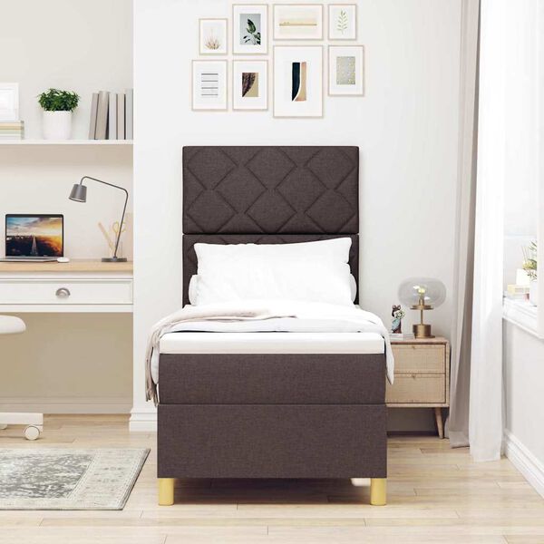 vidaXL LED Box Spring &Aacute;gy matracmal S&ouml;t&eacute;t Barna 80 x 200 cm sz&ouml;vet