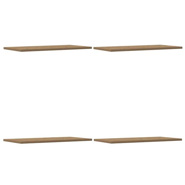 vidaXL 4 db k&eacute;zműves t&ouml;lgy sz&iacute;nű szerelt fa fali polc 60 x 30 x 1,5 cm