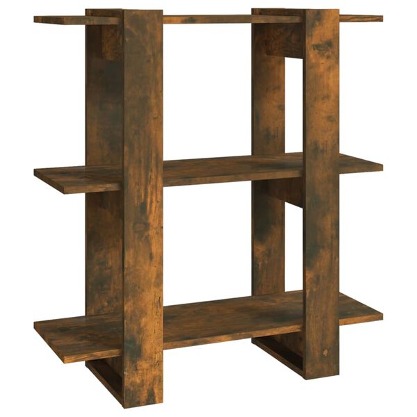 vidaXL füstös tölgy színű térelválasztó könyvszekrény 80x30x87 cm