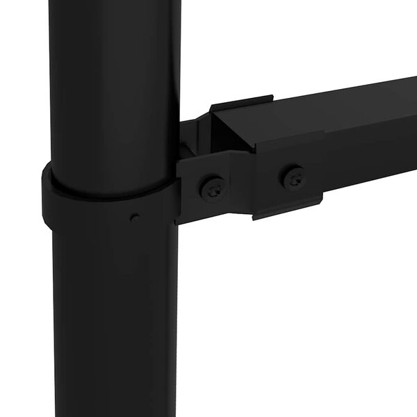 vidaXL fekete ac&eacute;lker&iacute;t&eacute;s l&aacute;ndzs&aacute;s tetejű 714,5 x 175 cm