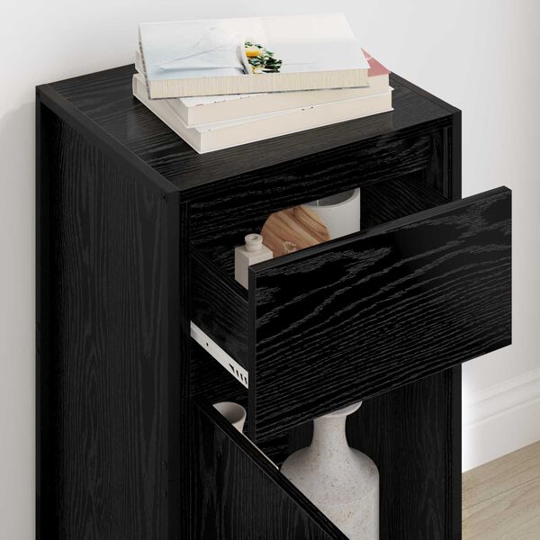 vidaXL Sz&eacute;f fi&oacute;kkal Fekete t&ouml;lgy 81 x 36 x 150.5 cm Faanyag