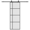 vidaXL fekete ESG &uuml;veg tol&oacute;ajt&oacute; f&eacute;mszerelv&eacute;ny-szettel 76x205 cm
