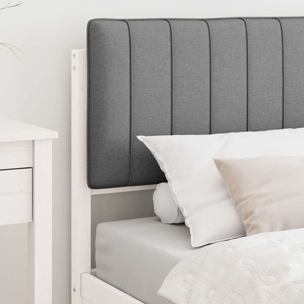 vidaXL Ágykeret Kárpitozott Fejtámlával Világosszürke 90 x 190 cm