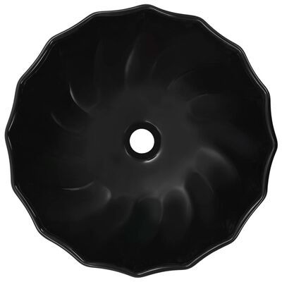vidaXL fekete kerámia mosdókagyló 46 x 17 cm
