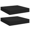 vidaXL 2 db fekete MDF lebegő fali polc 23 x 23,5 x 3,8 cm
