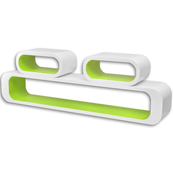 vidaXL 6 db z&ouml;ld &eacute;s feh&eacute;r kocka fali polc