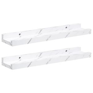 vidaXL Falpolc 2 db Feh&eacute;r m&aacute;rv&aacute;ny 40 x 9 x 3 cm Szerelt Fa