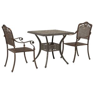 vidaXL Kerti asztalszett 3 pcs Bronz &Ouml;nt&ouml;tt alum&iacute;nium