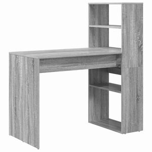 vidaXL Asztal Sz&uuml;rke Sonoma Szerelt Fa 113 x 54 x 120 cm