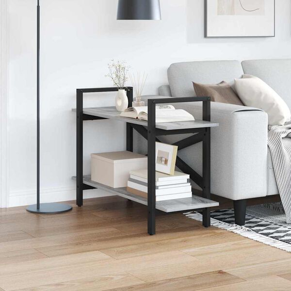 vidaXL K&ouml;nyvespolc Sz&uuml;rke Sonoma 100 x 33,5 x 64 cm Faanyag