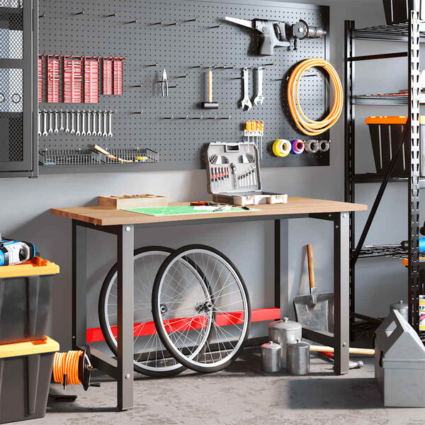 vidaXL vil&aacute;gosbarna t&ouml;m&ouml;r t&ouml;lgyfa munkapad 140 x 60 x 81,5 cm