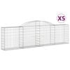vidaXL 5 db &iacute;ves horganyzott vas gabion kos&aacute;r 300x30x80/100 cm