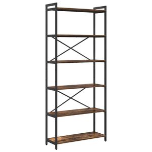vidaXL K&ouml;nyvespolc 80 x 30 x 189,5 cm Szerelt Fa F&uuml;st&ouml;lt t&ouml;lgy