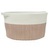 vidaXL barna &eacute;s feh&eacute;r pamut t&aacute;rol&oacute;kos&aacute;r &Oslash;40 x 25 cm