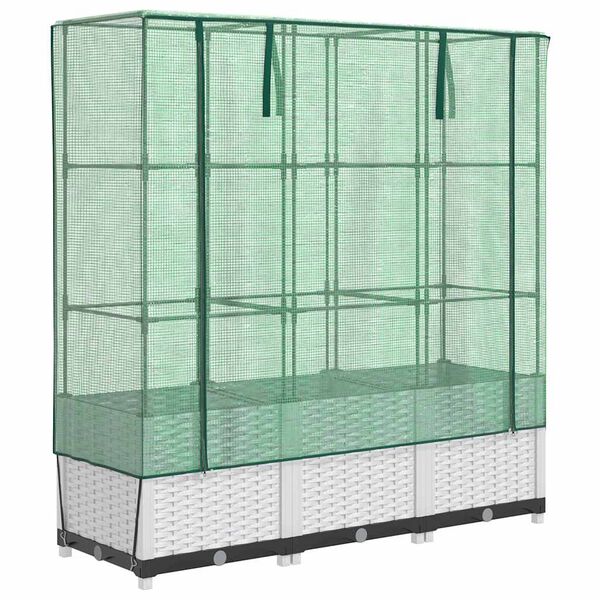 vidaXL rattan megjelen&eacute;sű magas&aacute;gy&aacute;s melegh&aacute;ztakar&oacute;val 120x40x138 cm