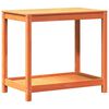 vidaXL viaszbarna t&ouml;m&ouml;r fenyőfa &uuml;ltetőasztal polccal 82,5x50x75 cm