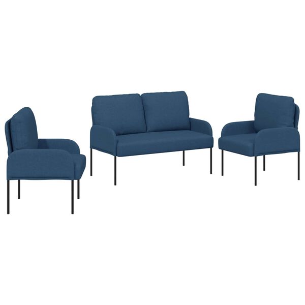 vidaXL &Uuml;lőgarnit&uacute;r&aacute;k p&aacute;rn&aacute;val 3 pcs K&eacute;k 115 x 56 x 80 cm Furn&eacute;r