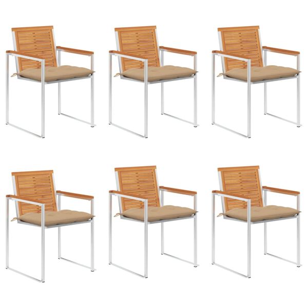 vidaXL 6 db t&ouml;m&ouml;r ak&aacute;cfa kerti sz&eacute;k p&aacute;rn&aacute;kkal