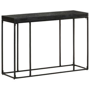 vidaXL fekete t&ouml;m&ouml;r ak&aacute;cfa &eacute;s mang&oacute;fa t&aacute;lal&oacute;asztal 110 x 35 x 76 cm