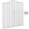 vidaXL 20 db &iacute;ves horganyzott vas gabion kos&aacute;r 200x50x220/240 cm