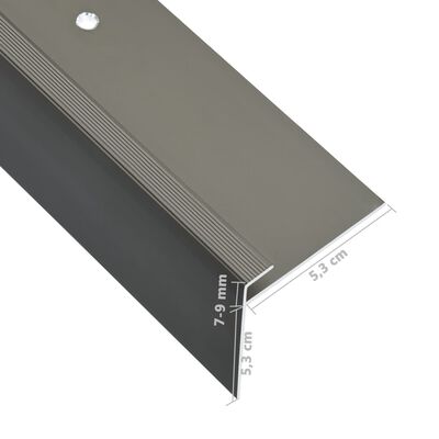 vidaXL 15 db barna F-alakú alumínium lépcső élvédő 90 cm