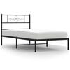 vidaXL fekete f&eacute;m &aacute;gykeret fejt&aacute;ml&aacute;val 100 x 190 cm