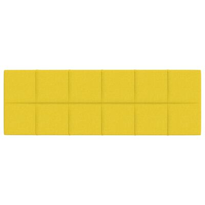vidaXL 12 db világossárga szövet fali panel 90x30 cm 3,24 m²