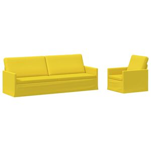 vidaXL Kanap&eacute; Szett 2 pcs Vil&aacute;gos s&aacute;rga Sz&ouml;vet