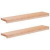 vidaXL Ablakp&aacute;rk&aacute;nyok 2 db Term&eacute;szetes 80x 15 x 2 cm T&ouml;m&ouml;r b&uuml;kkfa