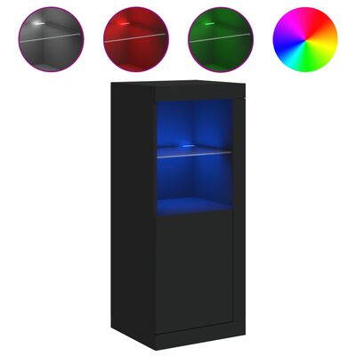 vidaXL fekete tálalószekrény LED-világítással 41 x 37 x 100 cm