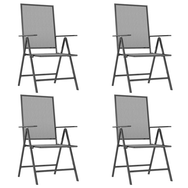 vidaXL 5 részes antracitszürke acél kerti étkezőgarnitúra