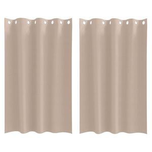 vidaXL Fekete F&uuml;gg&ouml;ny Gyűrűkkel 2 db T&oacute;psz&iacute;nű 175 x 140 cm Poli&eacute;szter