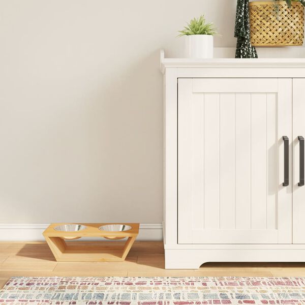 vidaXL emelt kutyat&aacute;lak bambusz &aacute;llv&aacute;nnyal 35,5 x 18 x 10,5 cm