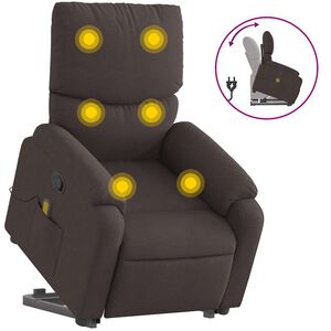 vidaXL s&ouml;t&eacute;tbarna sz&ouml;vet d&ouml;nthető massz&aacute;zs- &eacute;s &aacute;ll&oacute;fotel