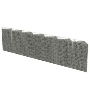 vidaXL horganyzott ac&eacute;l gabion fal 450 x 30 x 100 cm