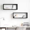 vidaXL 2 db fekete szerelt fa n&eacute;gysz&ouml;gű fali polc 60 x 15 x 23 cm