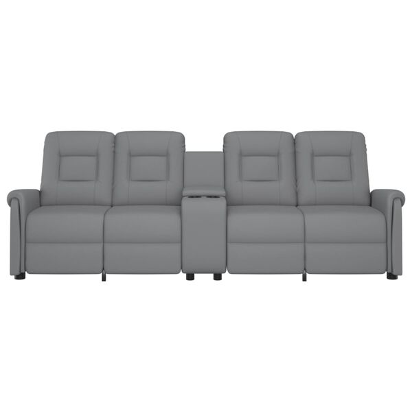 vidaXL 4 személyes szürke dönthető masszázsfotel pohártartóval