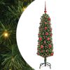 vidaXL Mű kar&aacute;csonyfa 150 LED-del Z&ouml;ld 120 cm PVC, ac&eacute;l &eacute;s műanyag