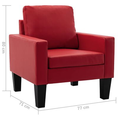 vidaXL piros műbőr fotel