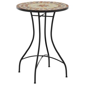 vidaXL terrakotta/feh&eacute;r ker&aacute;mia mozaikmint&aacute;s bisztr&oacute;asztal &Oslash;50x70 cm