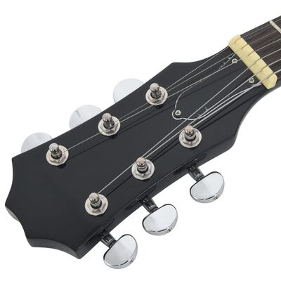 vidaXL barna-fekete elektromos gitár gyerekeknek tokkal 3/4 30"