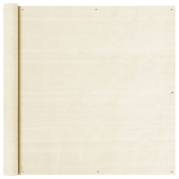 vidaXL krémszínű HDPE erkélytakaró 120 x 500 cm