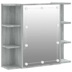 vidaXL sz&uuml;rke sonoma t&ouml;lgy sz&iacute;nű t&uuml;kr&ouml;s szekr&eacute;ny LED-del 70x16,5x60 cm