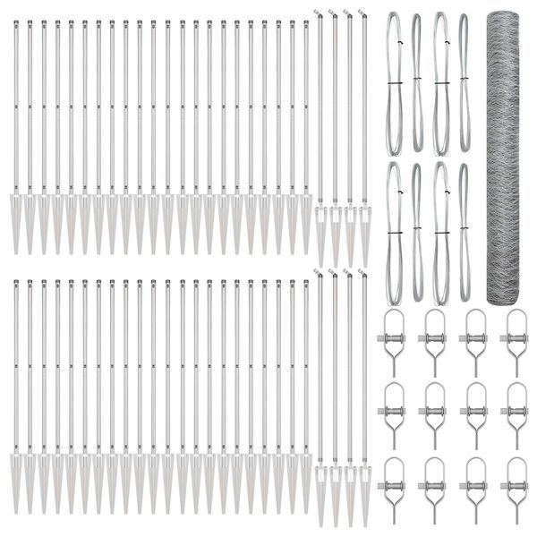 vidaXL Ker&iacute;t&eacute;soszlop Ez&uuml;st 100 x 1,2 m (50 mm h&aacute;l&oacute;) Ac&eacute;l